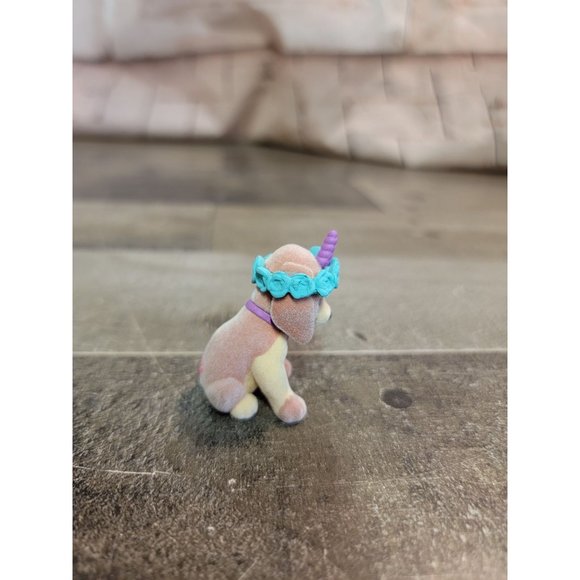 Fuzzy Unicorn dog‎ flower crown toy figure - Picture 3 of 6